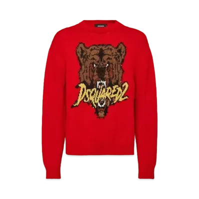 Dsquared2 Jacquarded Crewneck Pullover "Red"