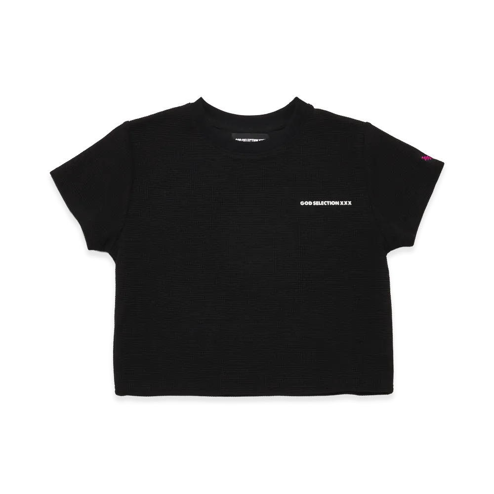 GOD SELECTION XXX Women's Standard Logo Waffle Tee GXL-S26-CS-11 "Black"