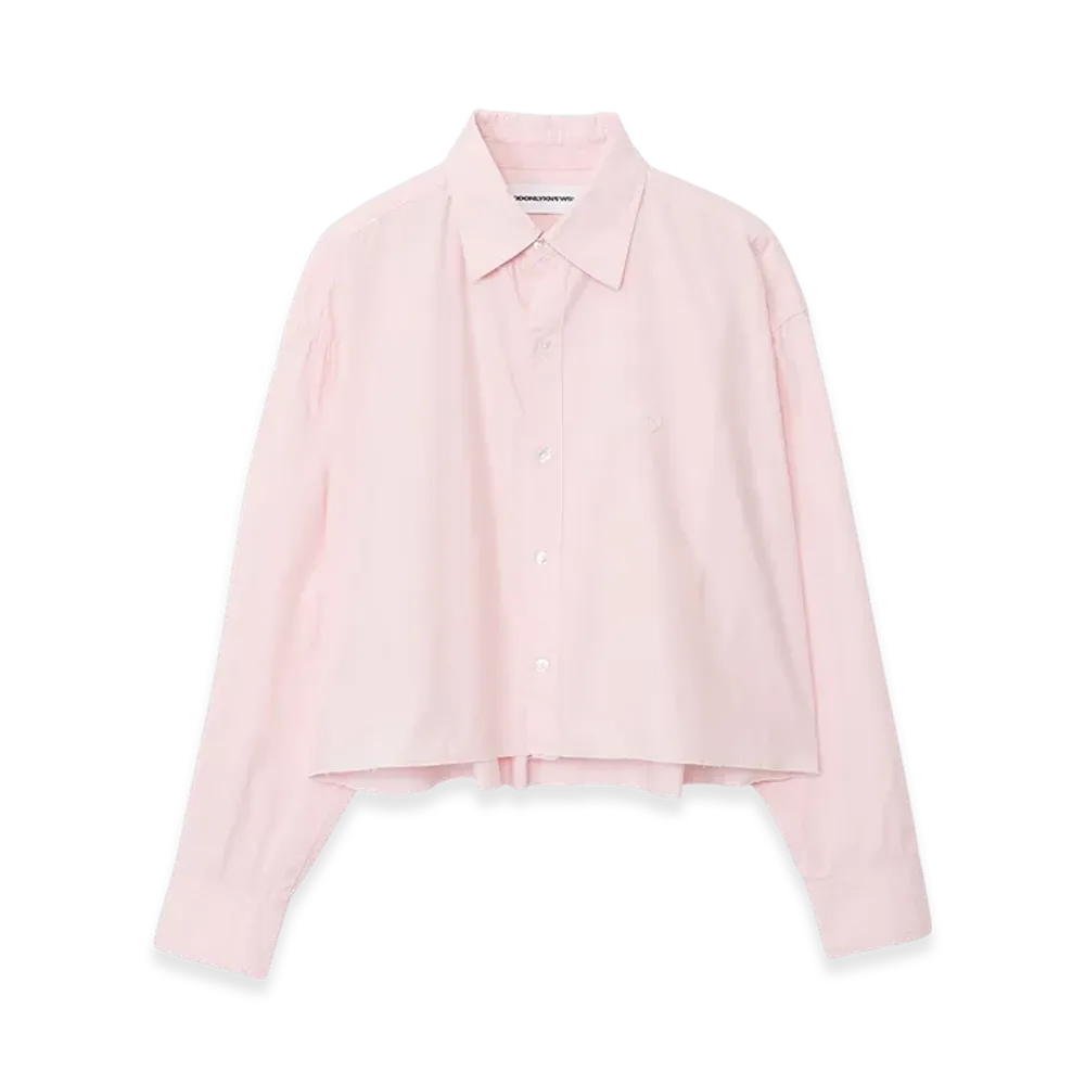 GOD ONLY KNOWS Cropped Plain Shirt "Pink"