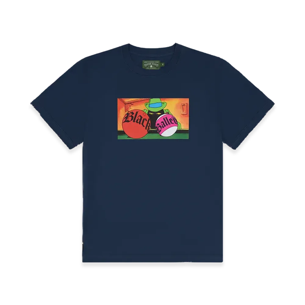 DENIM TEARS Black Balled Tee "Navy"