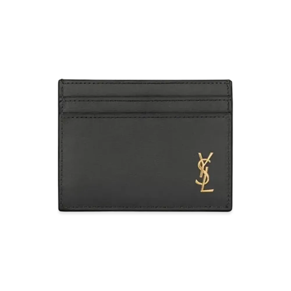 Saint Laurent Tiny Monogram Card Case In Smooth Leather "Black"