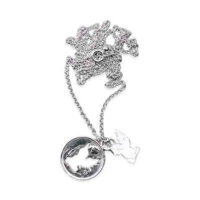 MASU Angel Hole Coin Necklace "Silver"