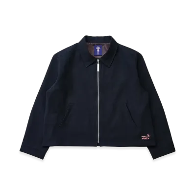 FEELS. Linen Zip Up Blouson "Black"