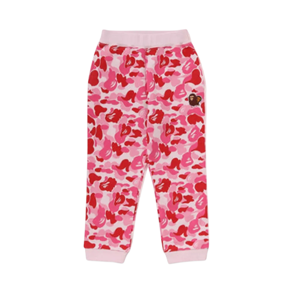 A BATHING APE Abc Camo Ape & Milo One Point Sweat Pants "Pink"
