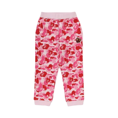 A BATHING APE Abc Camo Ape & Milo One Point Sweat Pants "Pink"