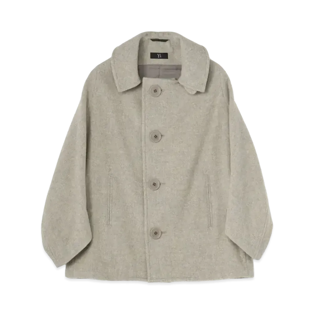 Yohji Yamamoto Y's WOOL AIRY MOSSER MIDDLE COAT "Gray"