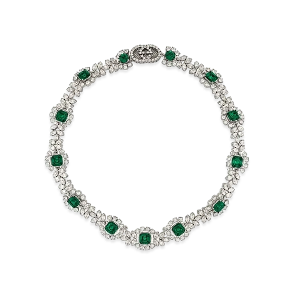 GUCCI Interlocking G Crystal Necklace
