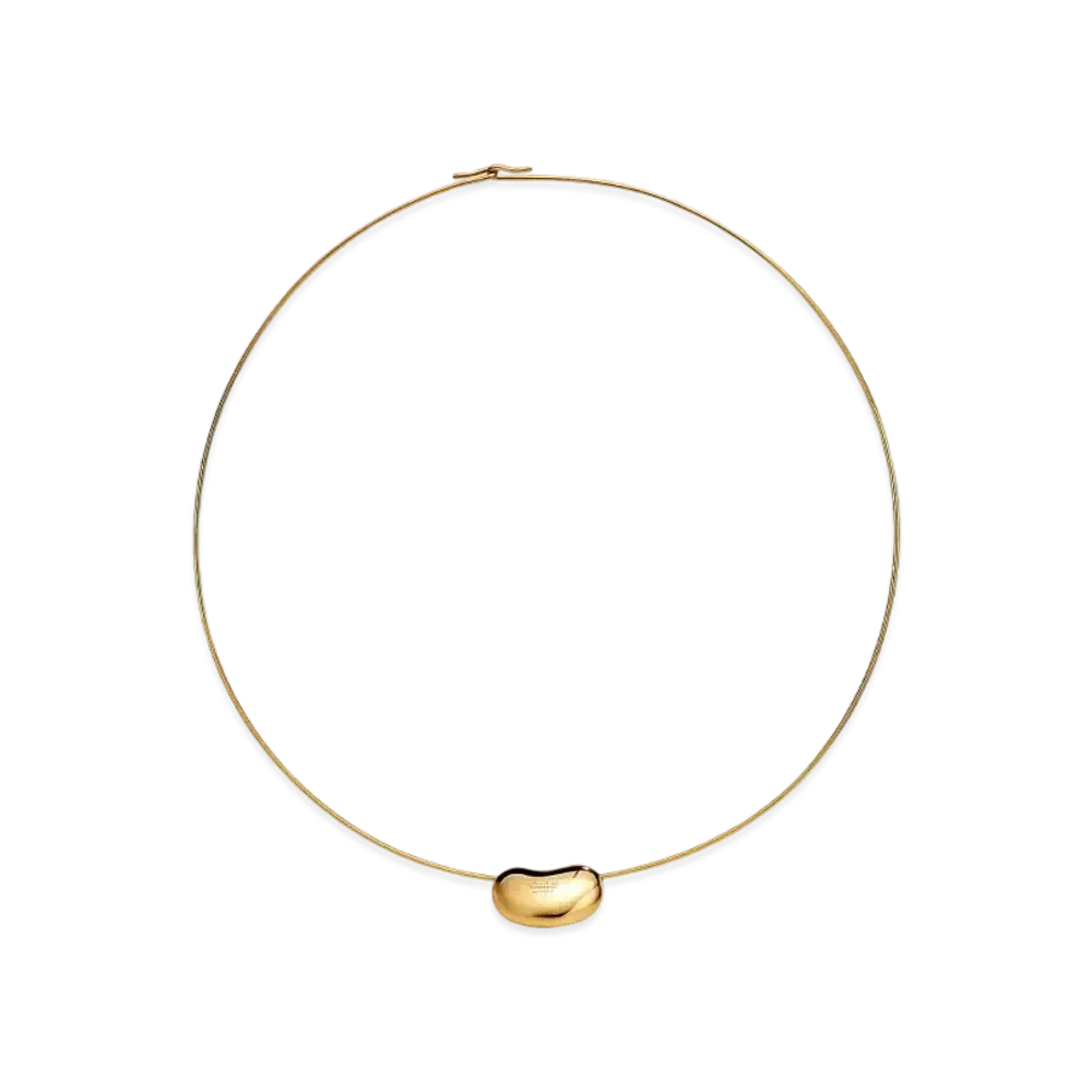 Tiffany & Co. Elsa Peretti Bean Design Wire Necklace 20mm 18K "Yellow Gold"