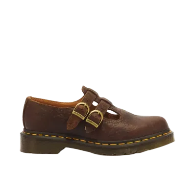 Dr.Martens 8065 2 Floral Emboss Mary Jane Shoe "Dark Brown"
