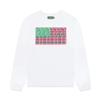 DENIM TEARS Logo Flag Long Sleeve Tee "White"