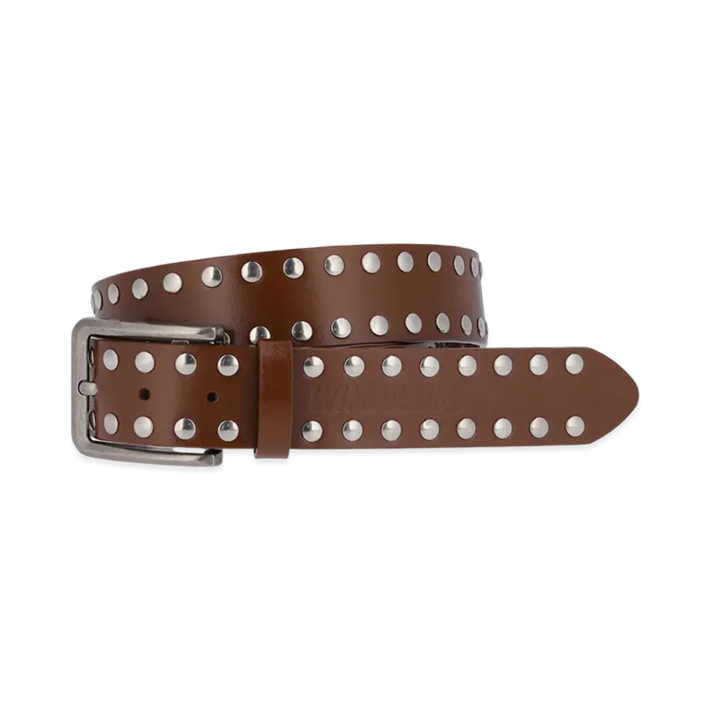 WIND AND SEA Studs Leather Belt "Brown"