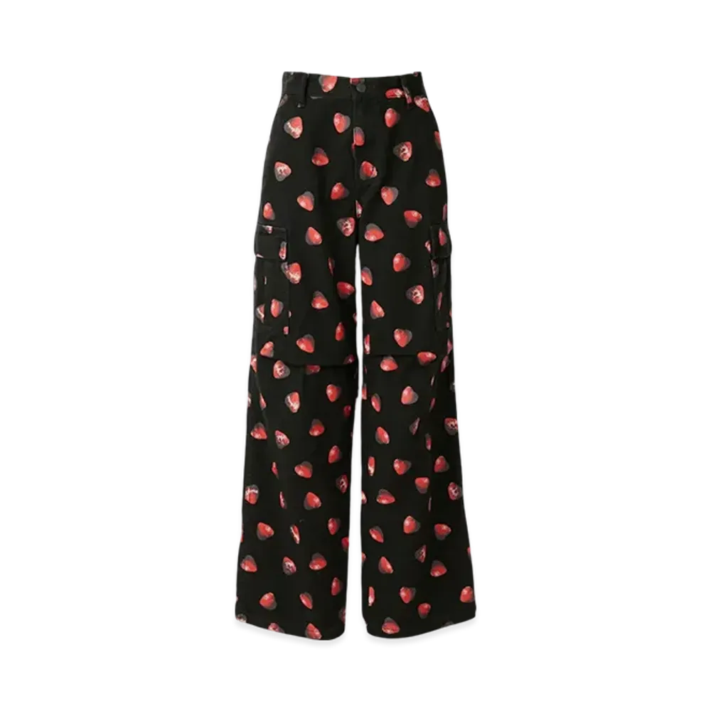 HYSTERIC GLAMOUR Skull Berry Pattern Cargo Pants "Black"