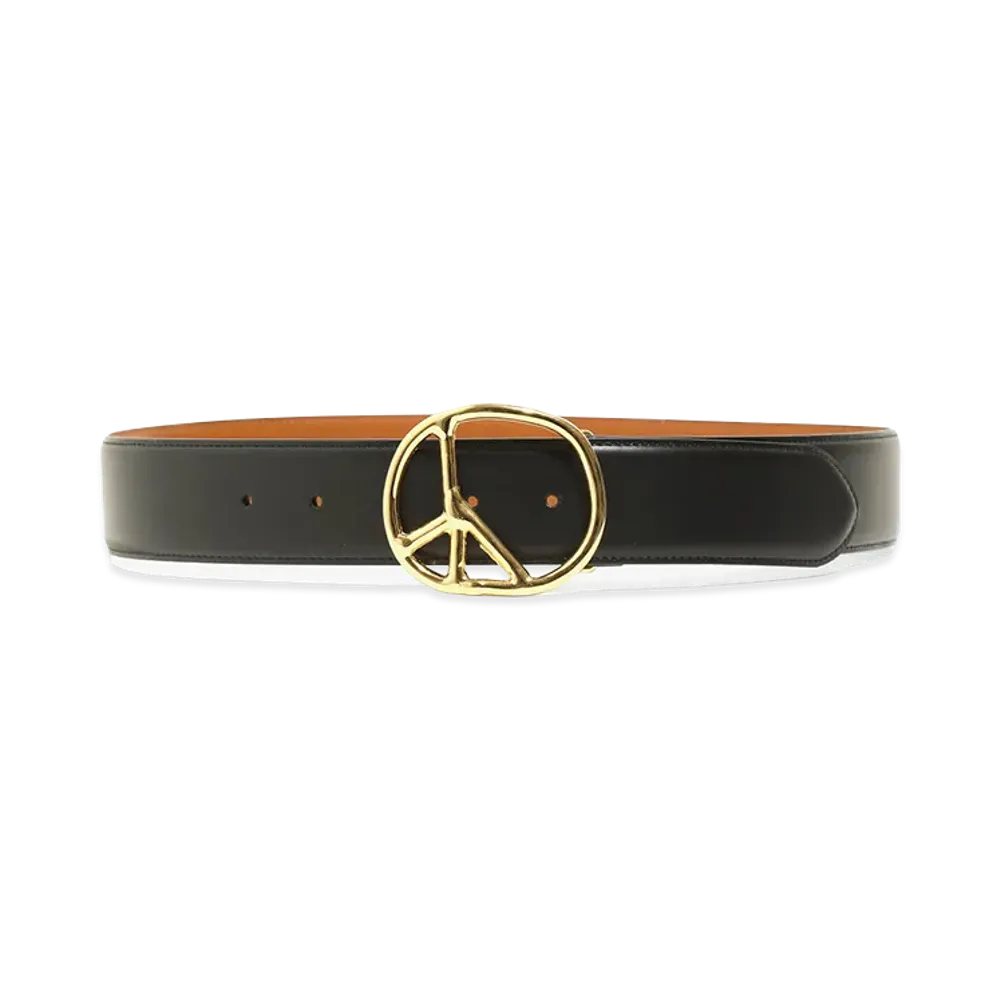 NEEDLES Peace Buckle Belt Steer Leather "Black"