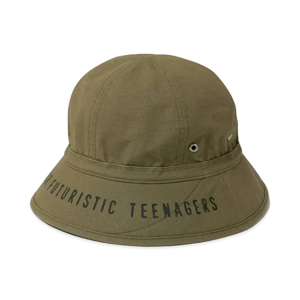 HUMAN MADE RIP-STOP ROUND BUCKET HAT "Olive"