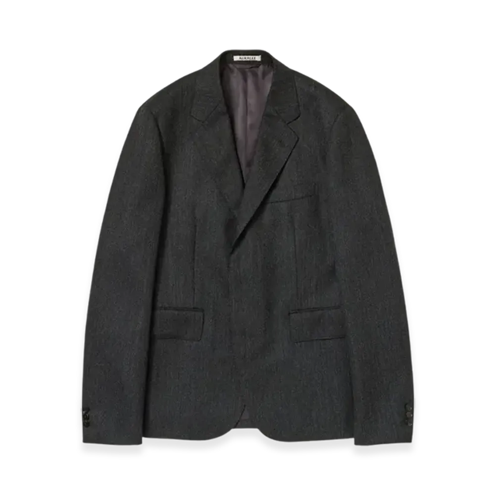 AURALEE Bluefaced Wool Dobby Over Jacket "Charcoal"