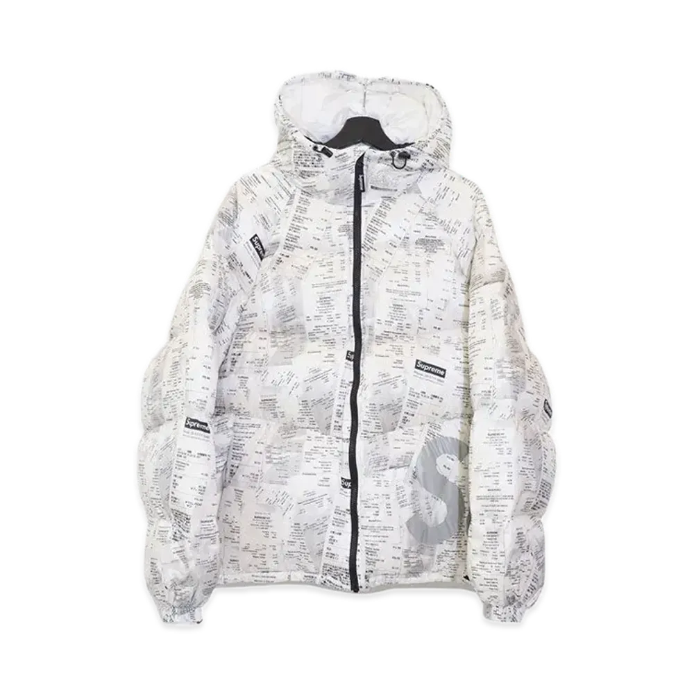 Supreme Hooded Down Jacket "Receipts"