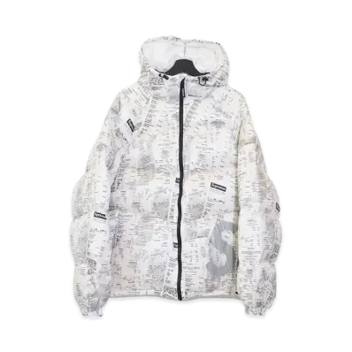 Supreme Hooded Down Jacket "Receipts"