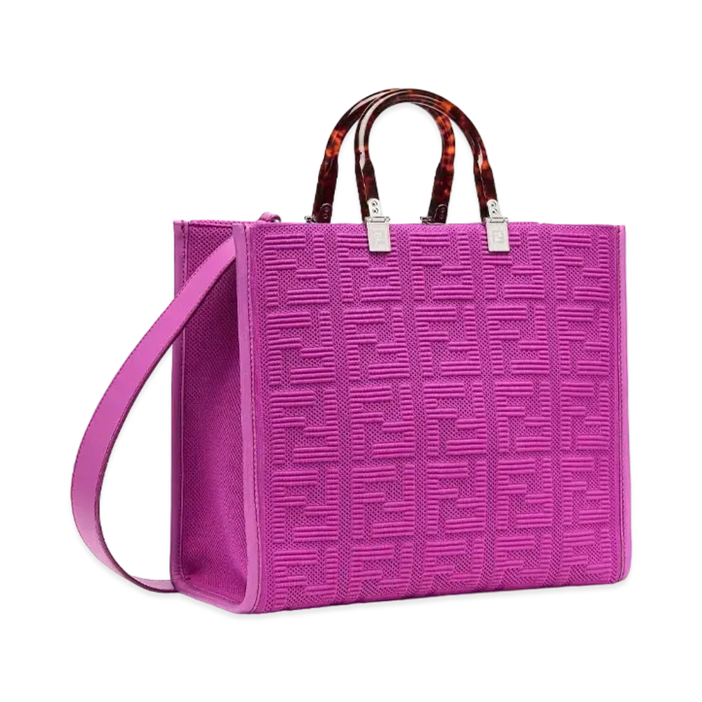 FENDI Sunshine Medium Ff Fabric Shopper "Purple"
