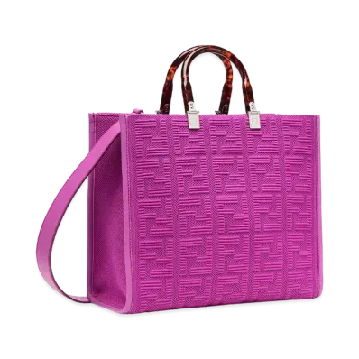 FENDI Sunshine Medium Ff Fabric Shopper "Purple"