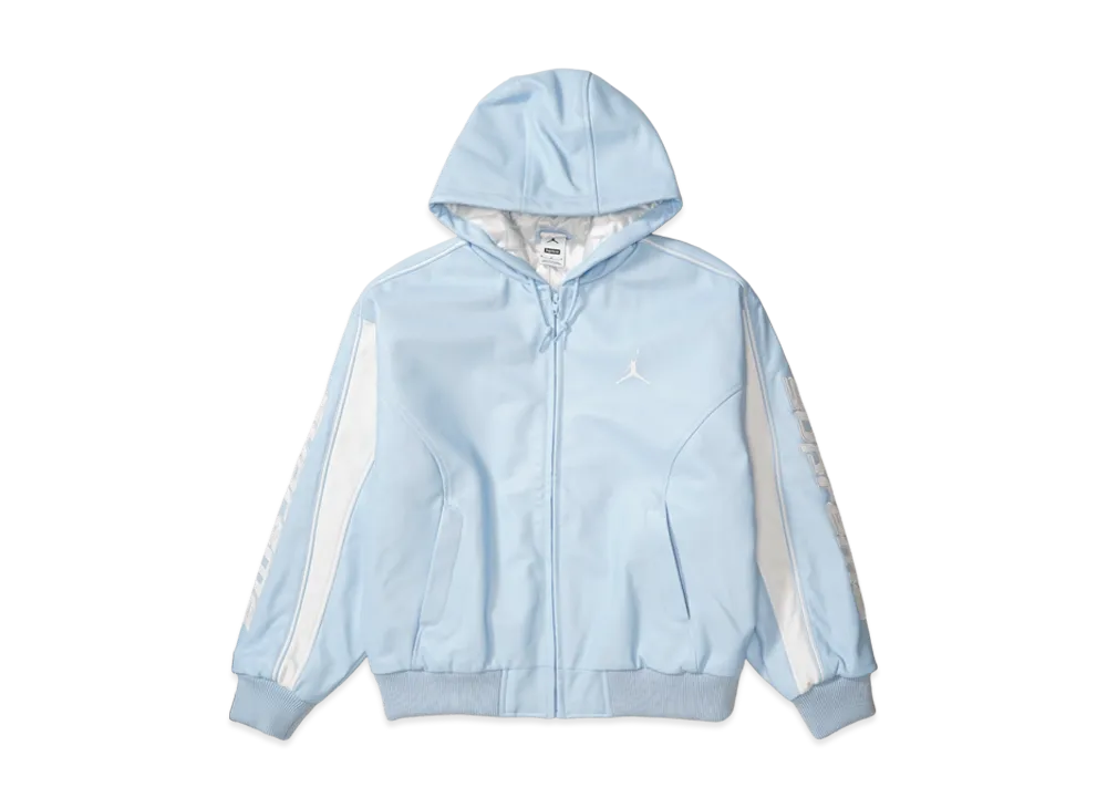 Supreme x Jordan Hooded Leather Jacket "Light Blue"
