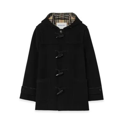 Burberry Short Wool Harrogate Duffle Coat "Black"