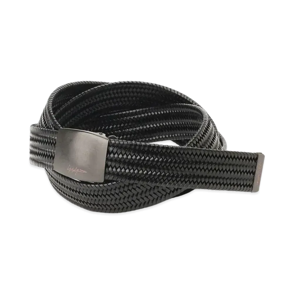 Yohji Yamamoto Pour Homme STRETCH BRAID 30MM FREE BELT "Black"