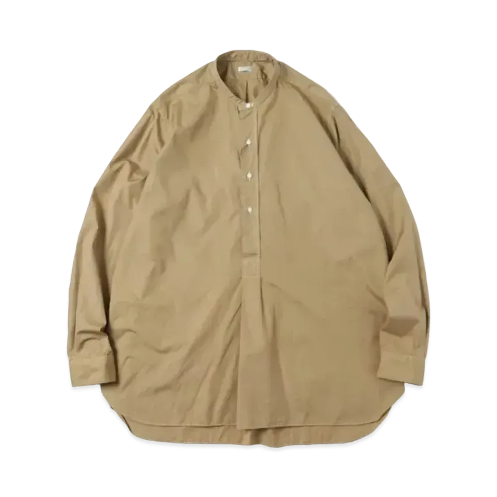 A.PRESSE Pullover Collarless Shirt "Beige"