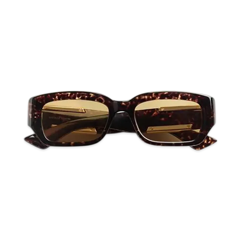 Bottega Veneta Dash Rectangular Sunglasses "Havana/Brown"