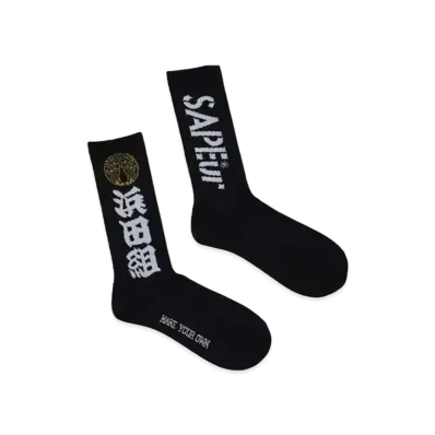 SAPEur x MASATOSHI HAMADA Reprint Hamada Gumi Logo Socks "Black" A0024-115