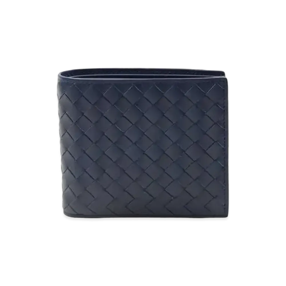 Bottega Veneta Intrecciato Calfskin Bi-fold Wallet "Pacific"