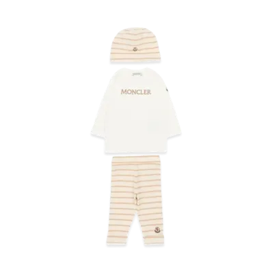 MONCLER Kids 3-Piece Clothing Set "White/Beige"