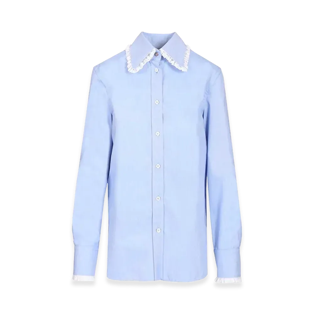 Valentino Women's Oxford Cotton Shirt "Light Blue"