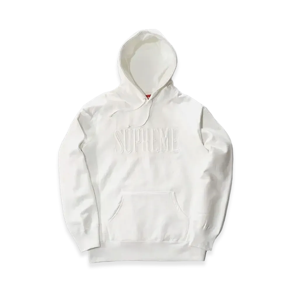 Supreme Embroidered Outline Hooded Sweatshirt (16FW) "White"