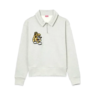 KENZO x VERDY Embroidered Half Zip Sweatsh "Grey"