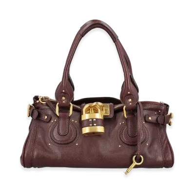 Chloe Women's Leather Paddington Handbag "Purple"