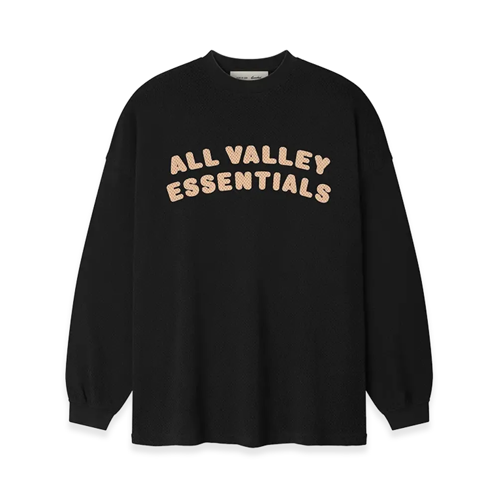 FEAR OF GOD ESSENTIALS Sport Mesh Merch Long Sleeve Tee "Vintage Black"