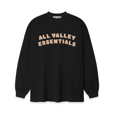 FEAR OF GOD ESSENTIALS Sport Mesh Merch Long Sleeve Tee "Vintage Black"
