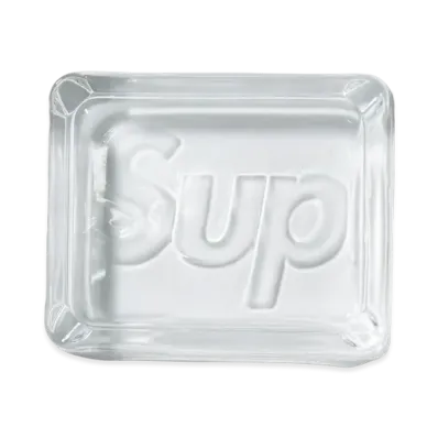 Supreme Debossed Glass Ashtray "Clear"