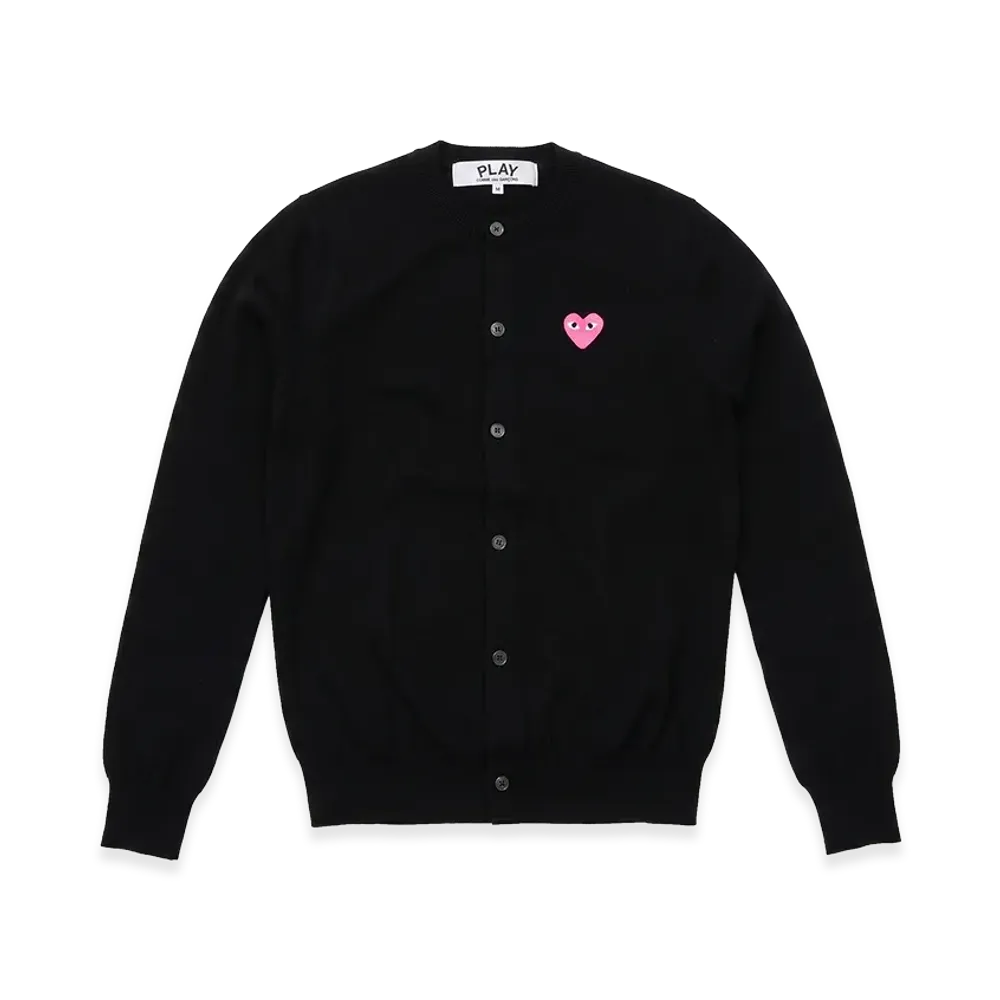 PLAY COMME des GARCONS Crewneck Cardigan "Black"
