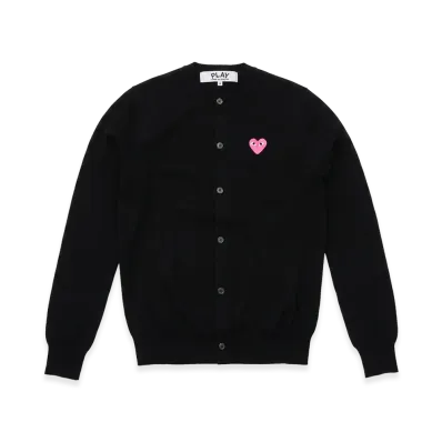 PLAY COMME des GARCONS Crewneck Cardigan "Black"