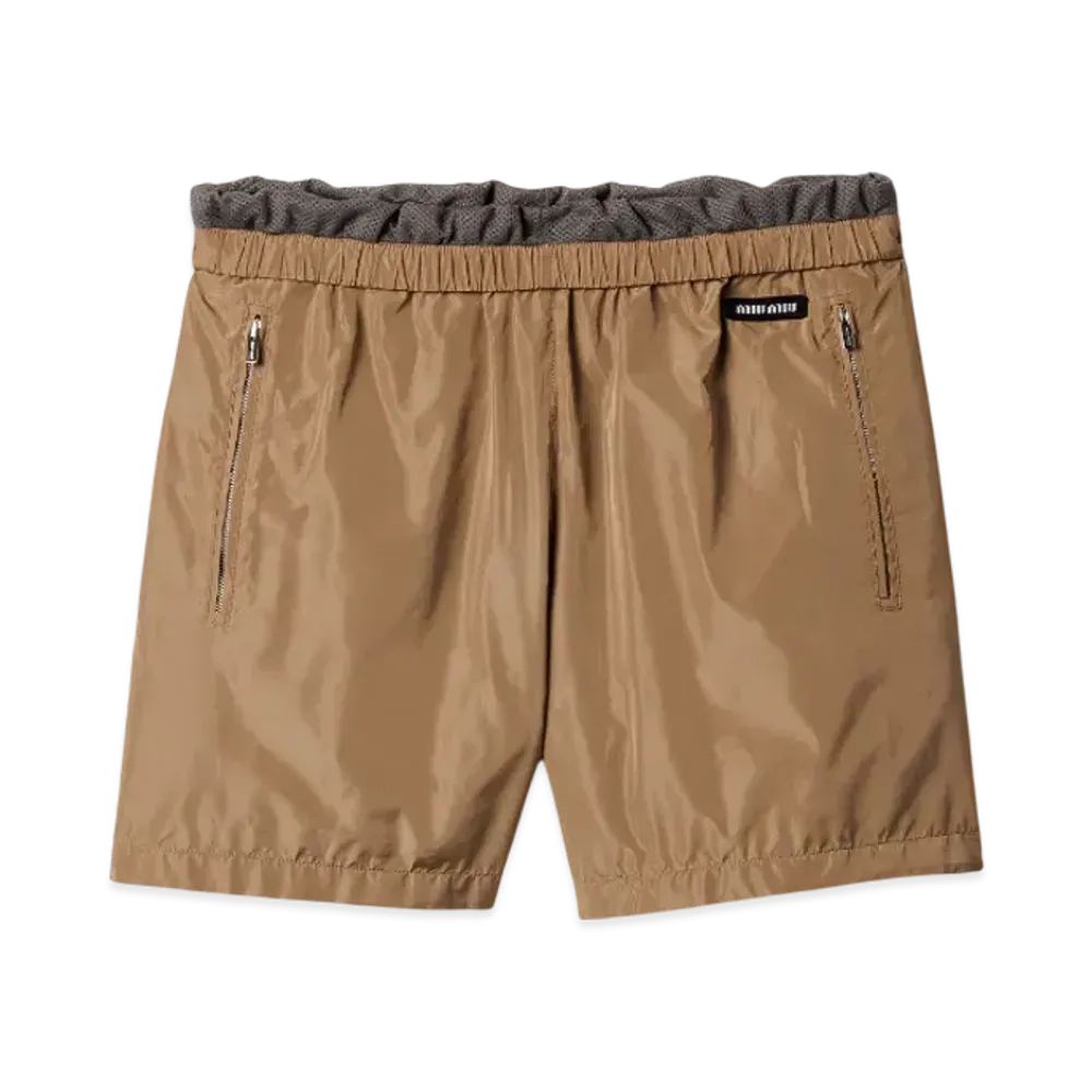 MIUMIU Women's Technical Silk Bermudas "Natural"