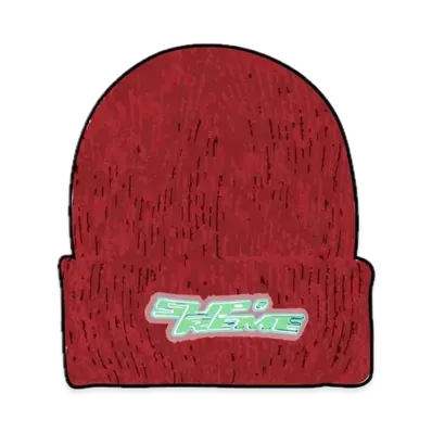 Supreme Raised Logo Patch Beanie "Red"