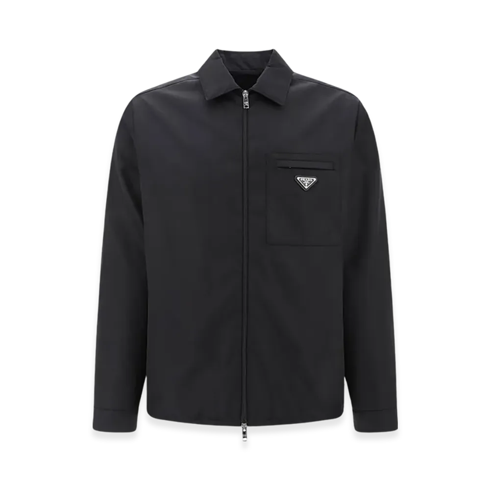 PRADA Re-Nylon Logo Patch Windbreaker Jacket "Black"