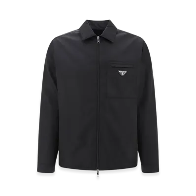 PRADA Re-Nylon Logo Patch Windbreaker Jacket "Black"