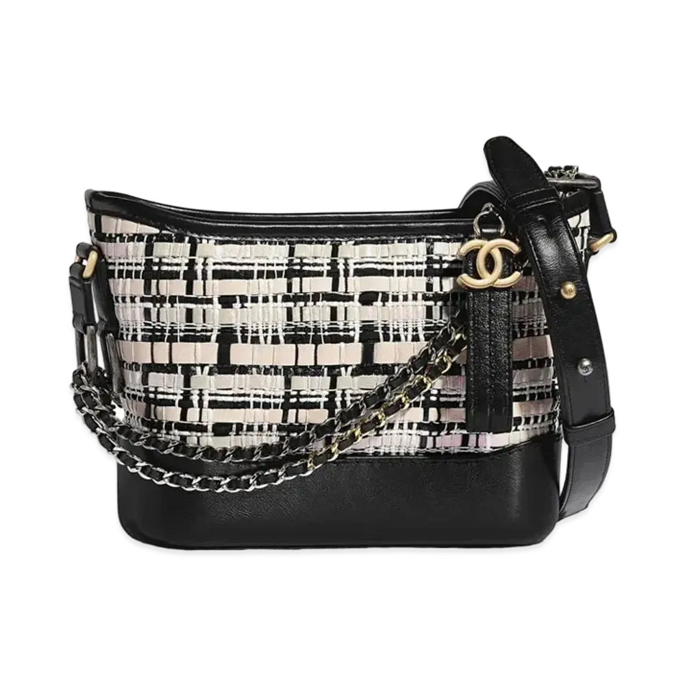 CHANEL Gabriel De Chanel Small Hobo Bag Lambskin Calfskin & Viscose "Black/Light Beige"