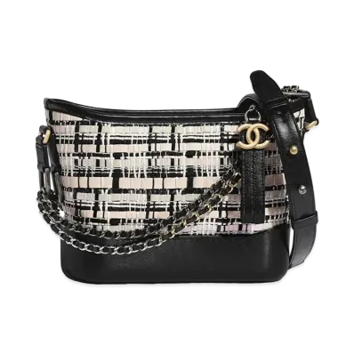 CHANEL Gabriel De Chanel Small Hobo Bag Lambskin Calfskin & Viscose "Black/Light Beige"