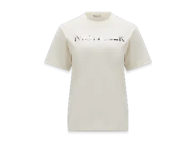 MONCLER Women's Sequin Logo T-Shirt "White"