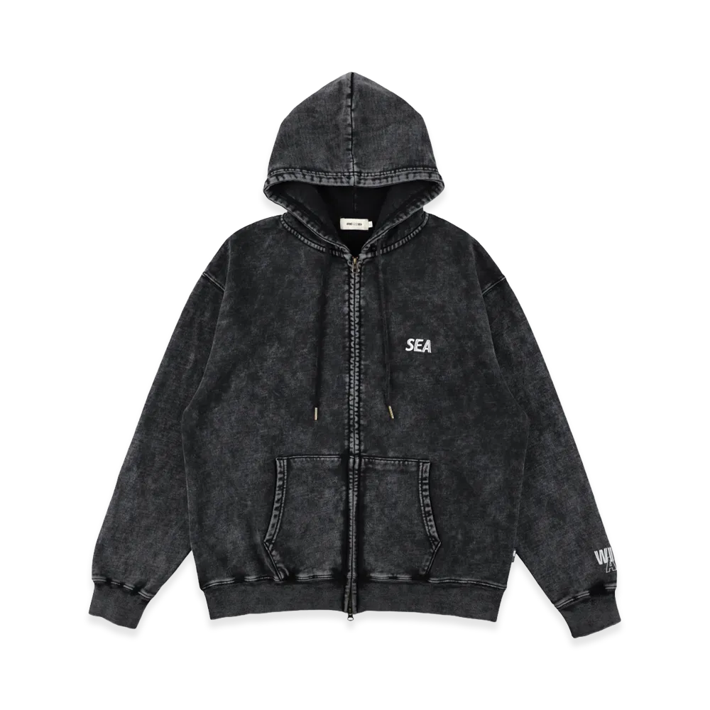 WIND AND SEA Aged Essential Zip Hoddie "Black"