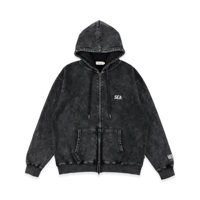 WIND AND SEA Aged Essential Zip Hoddie "Black"
