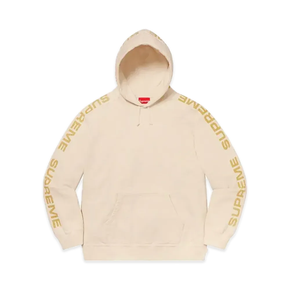 Supreme Metallic Rib Hooded Sweatshirt "Natural"